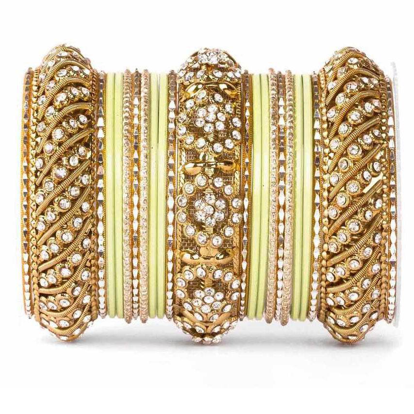 Solid Colored Bangle Set For One Hand Pista T4 Jewels