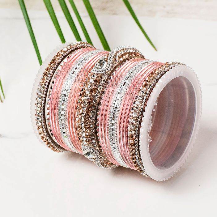 Set of 54 Shinning Metal Lac bangle set by T4 Jewels Gajri T4 Jewels