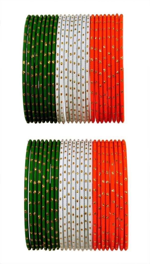 T4 Jewels Dotted Tricolor Bangle Set (Pack Of 48) T4 Jewels