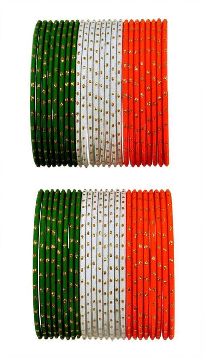 T4 Jewels Dotted Tricolor Bangle Set (Pack Of 48) T4 Jewels