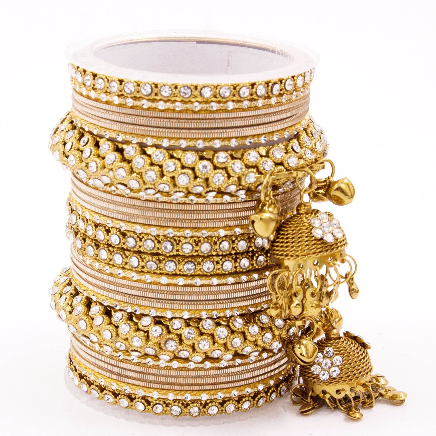 Traditional Shining Jhumki Bangle Set For Two Hands By T4 Jewels Badami T4 Jewels