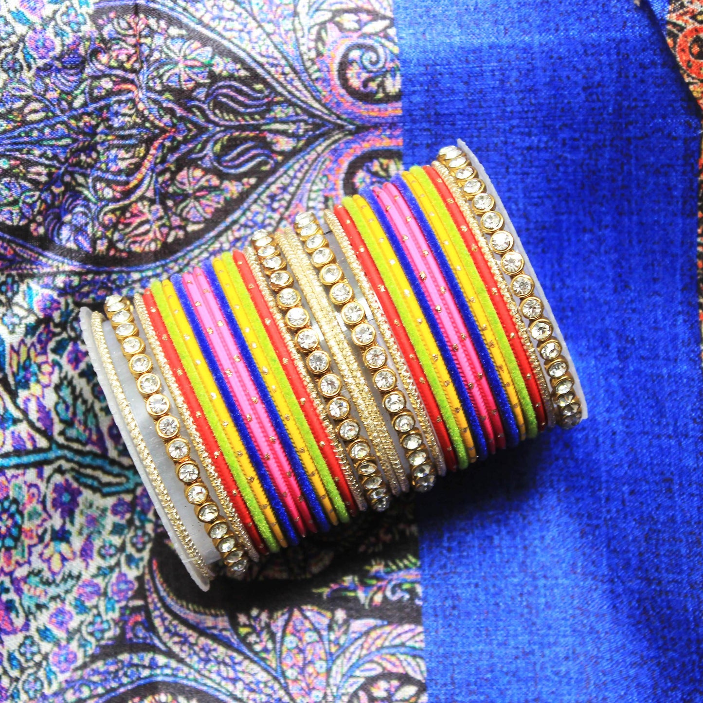 Simple Matte Textured Stone Bangle Set Multi T4 Jewels