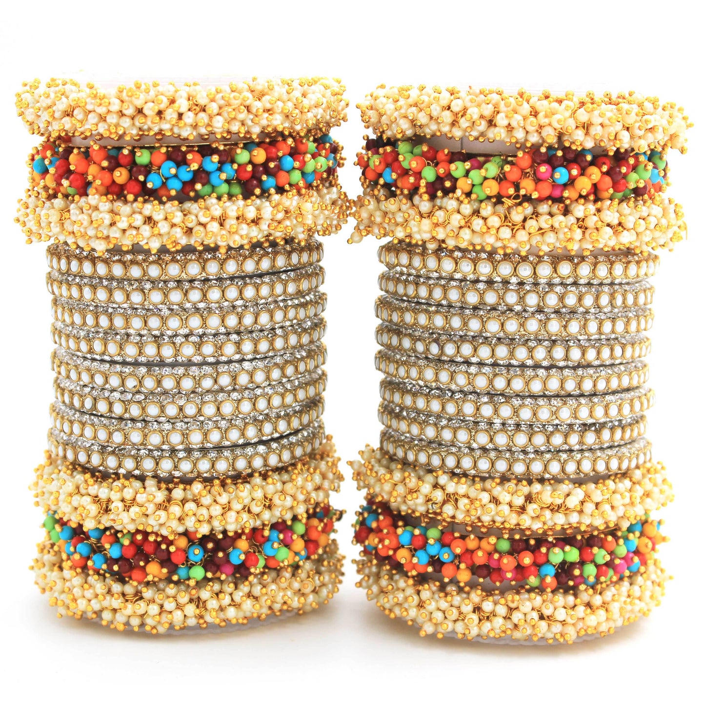 Set of 2 Lac Bridal Bangle sets by T4 Jewels Multi T4 Jewels