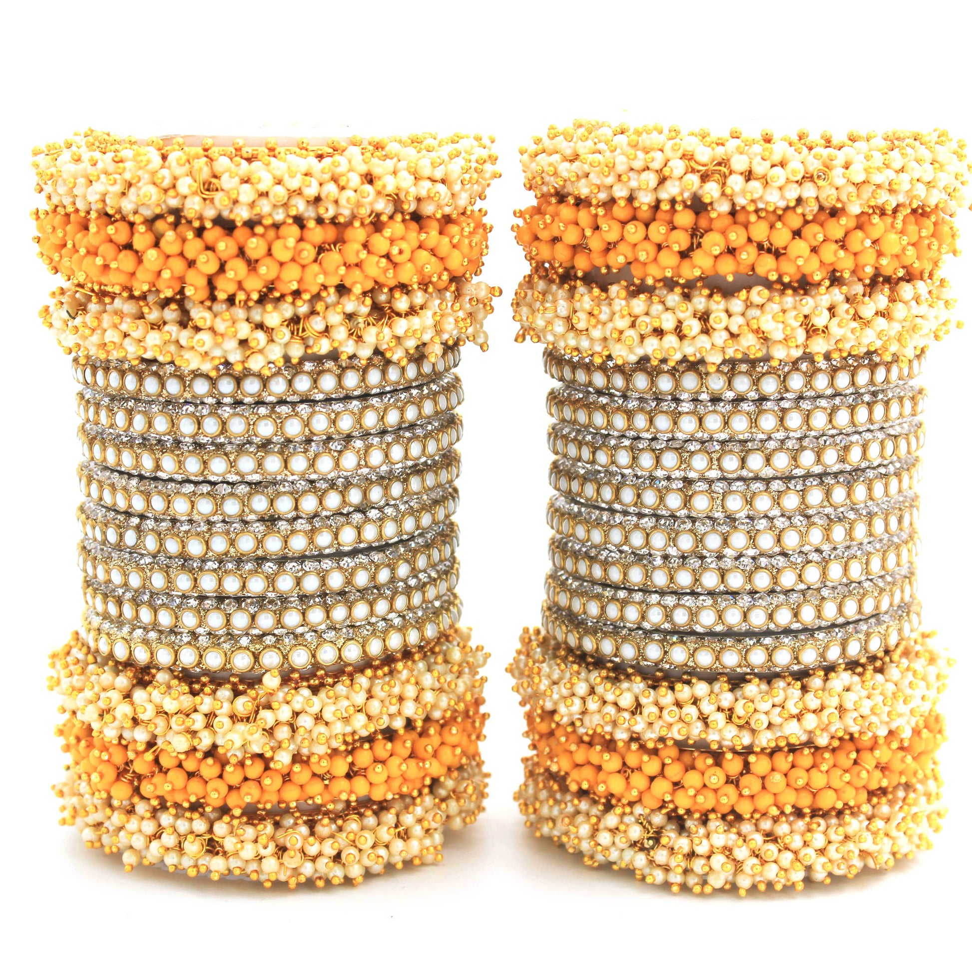 Set of 2 Lac Bridal Bangle sets by T4 Jewels Yellow T4 Jewels