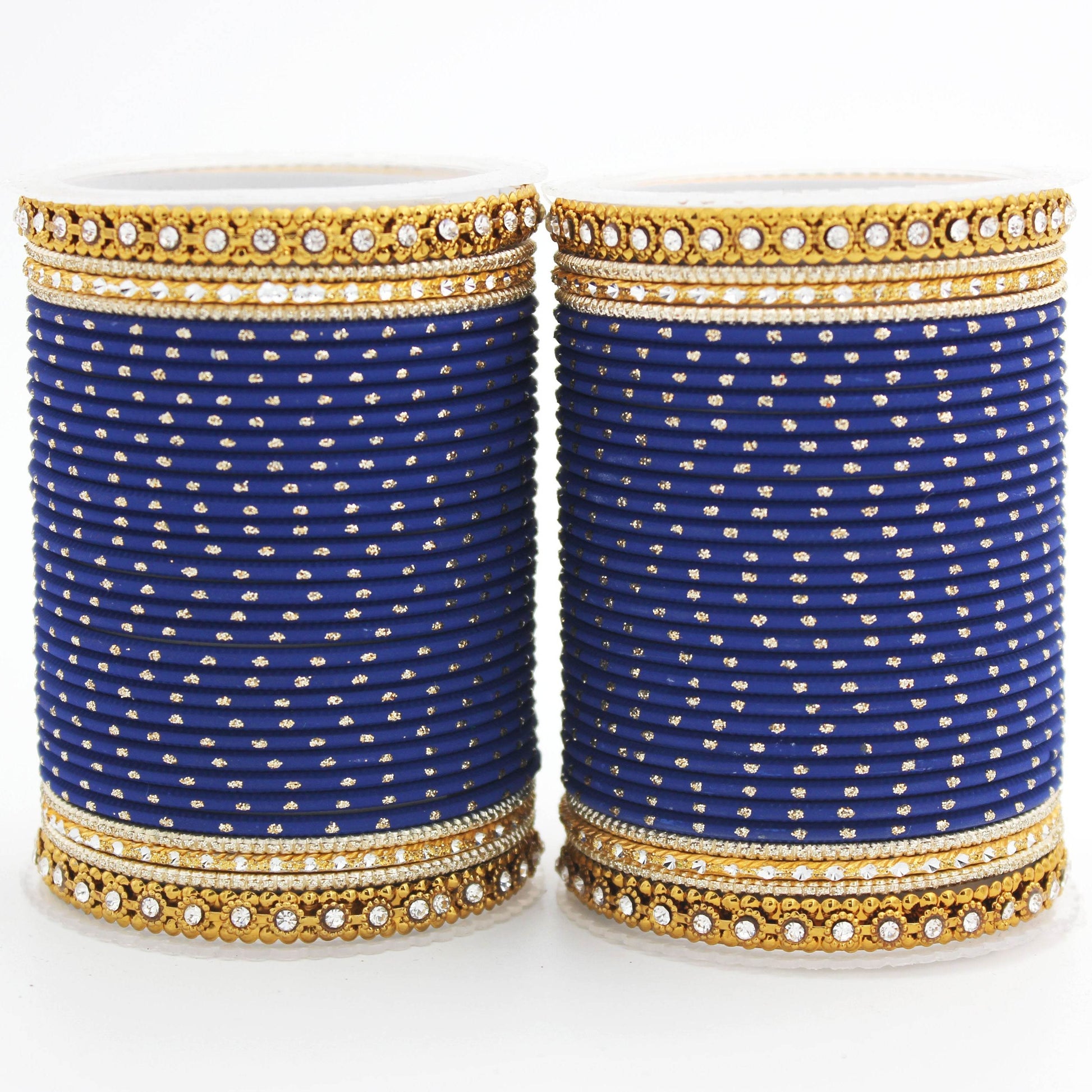 Set of 2 Traditional Partywear bangle sets for women by T4 Jewels Blue T4 Jewels