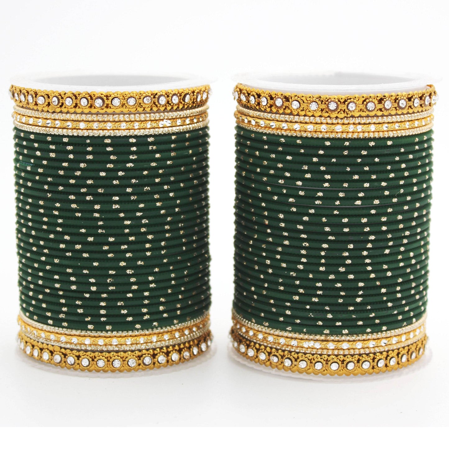 Set of 2 Traditional Partywear bangle sets for women by T4 Jewels Green T4 Jewels