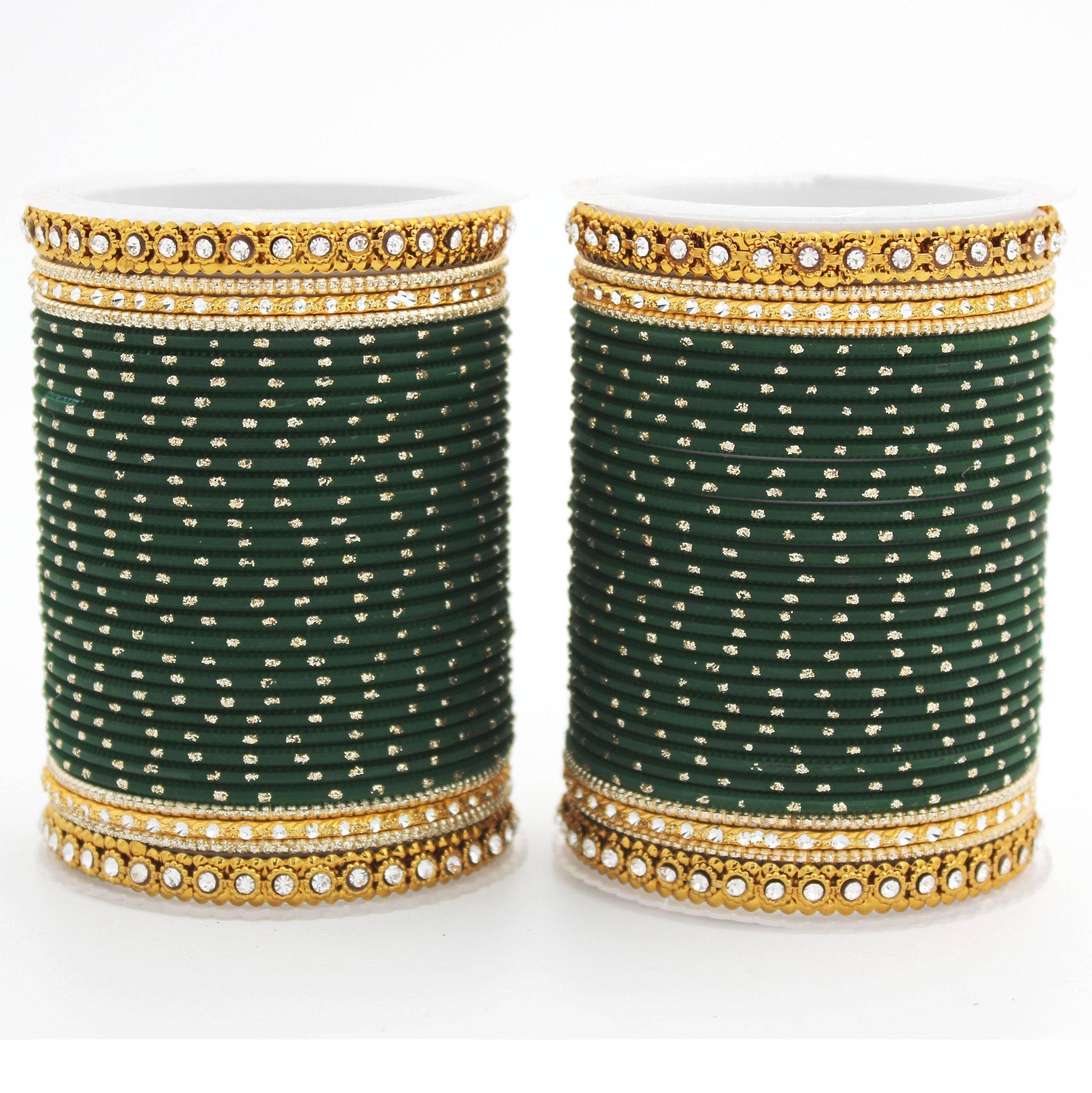 Set of 2 Traditional Partywear bangle sets for women by T4 Jewels Green T4 Jewels