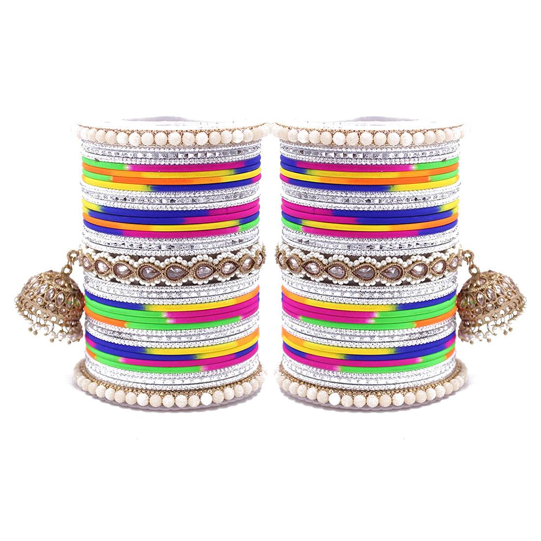Traditional Ethnic Bangle Set with Jhumki by T4 Jewels for women Multi T4 Jewels