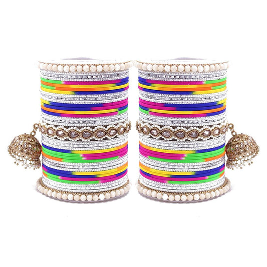 Traditional Ethnic Bangle Set with Jhumki by T4 Jewels for women Multi T4 Jewels