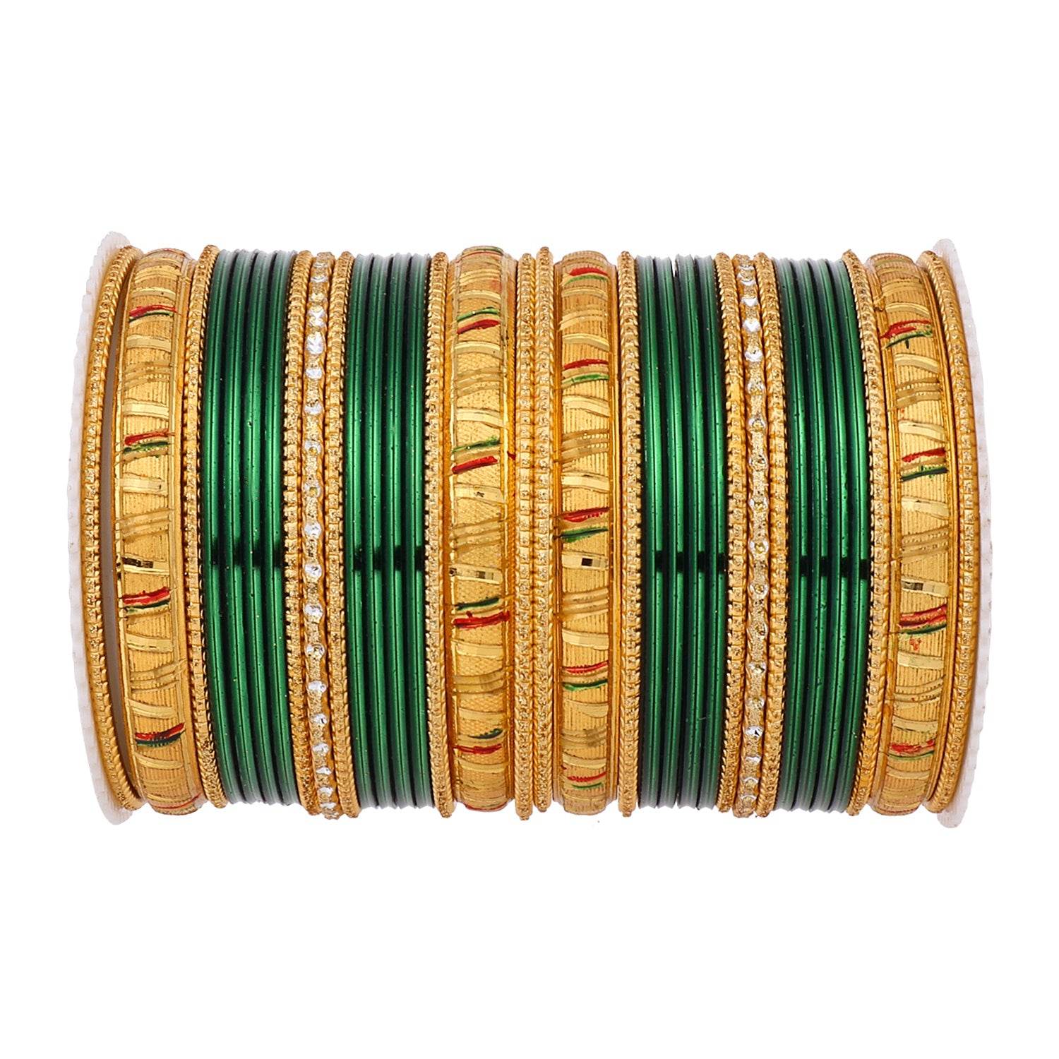 Shining Bangle Set with Golden Meenakari Kada by T4 Jewels Kai T4 Jewels