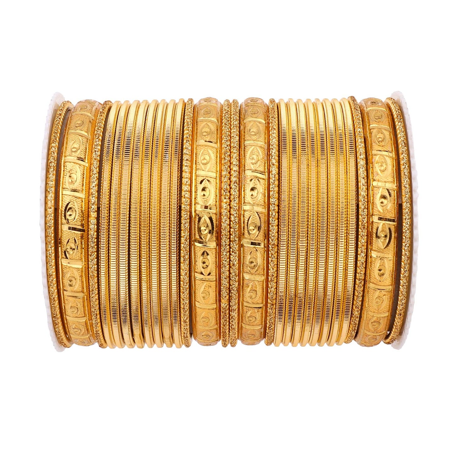 Bangle Set with Golden Etching Kada by T4 Jewels Golden T4 Jewels