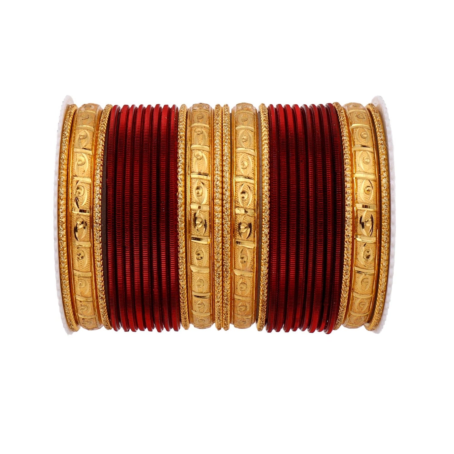 Bangle Set with Golden Etching Kada by T4 Jewels Maroon T4 Jewels