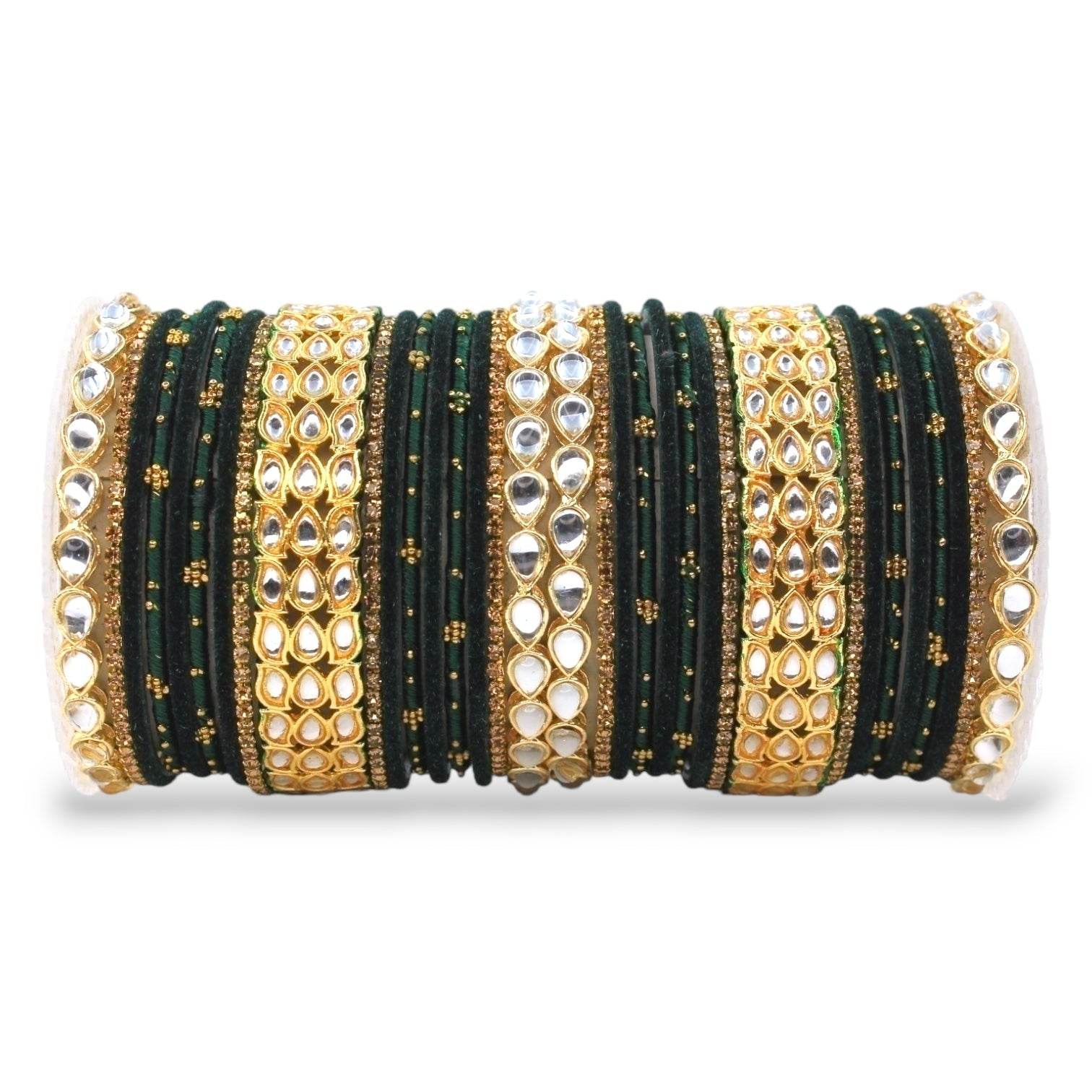 Rich Texture bangle set with Silk thread Bangles and Kundan Kada by T4 Jewels Kai T4 Jewels