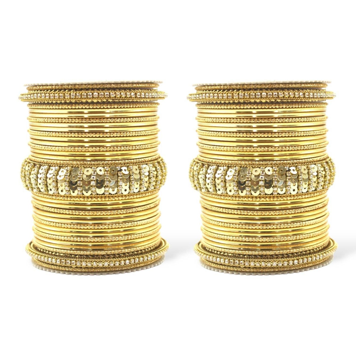 Beautiful Partywear Bangle set with Sequence Work Golden T4 Jewels