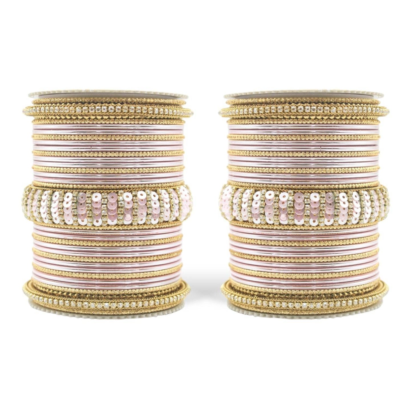 Beautiful Partywear Bangle set with Sequence Work Pink T4 Jewels