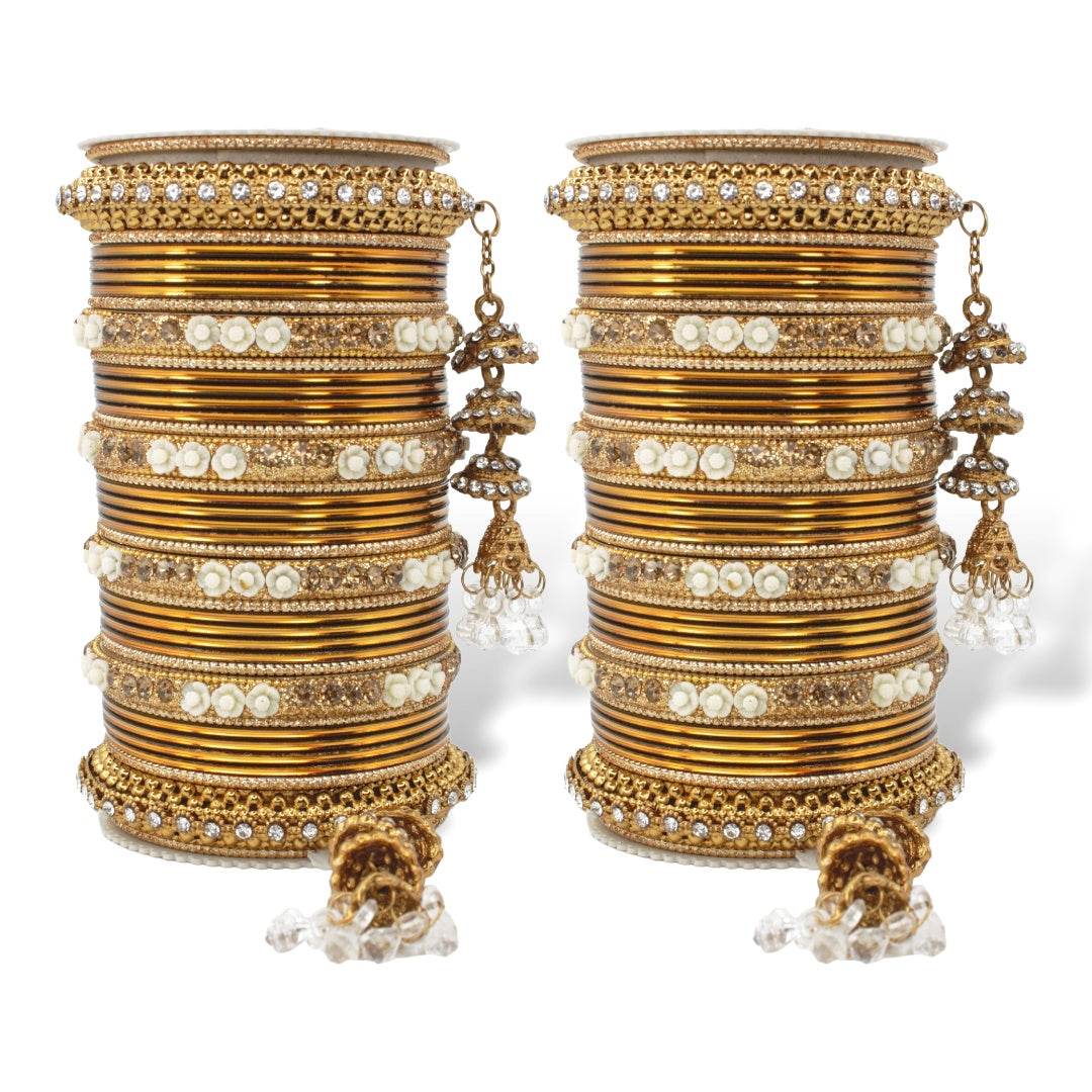 Antique Jhumki Latkan Bangle set for two hands by T4 Jewels Antique T4 Jewels