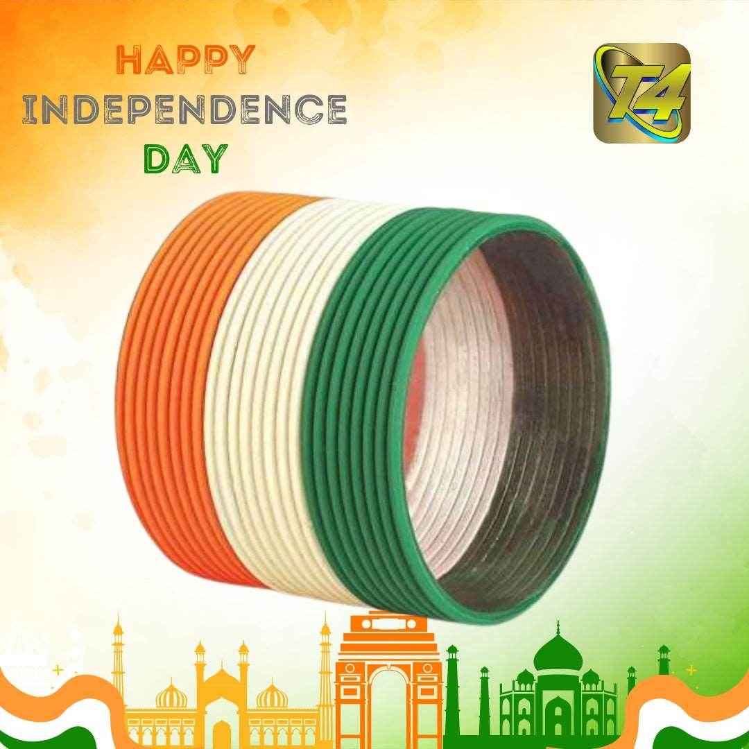 T4 Jewels Matte Design Tricolour Bangles For Republic Day/Independence Day