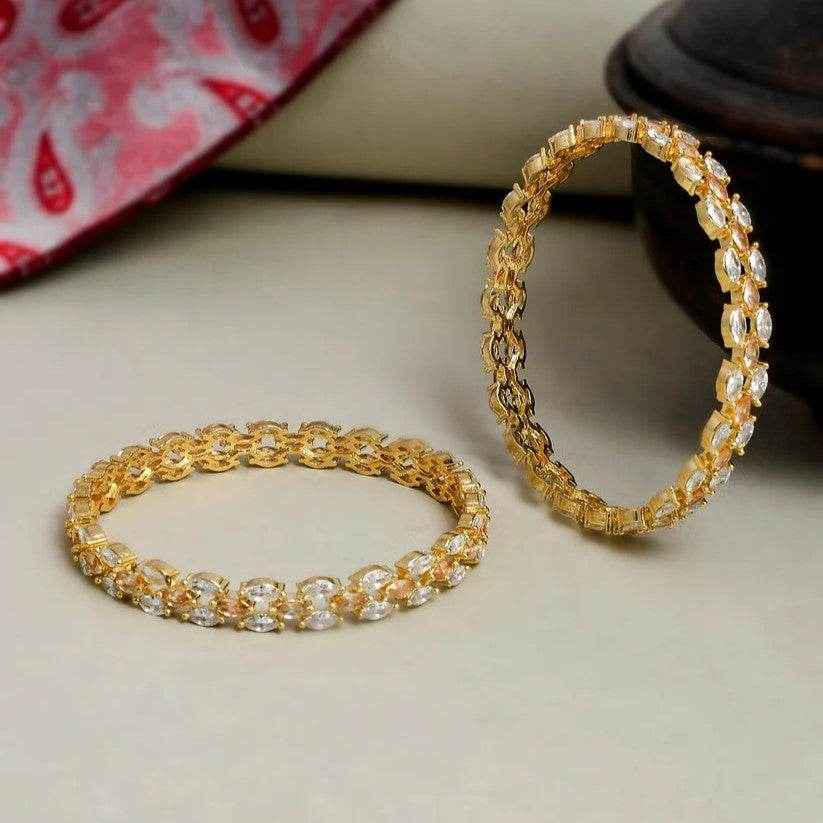 Gold Plated American Daimond Bangle Classic (AD-0014)