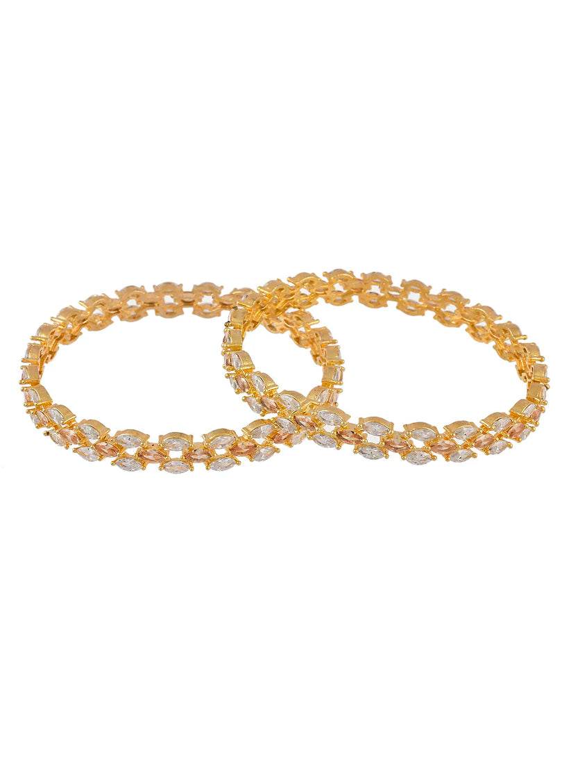 Gold Plated American Daimond Bangle Classic (AD-0014) T4 Jewels