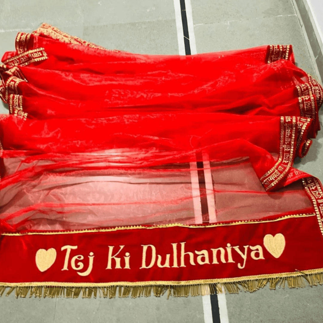 Bride Entry Customized Bridal Dupatta With Name For Wedding & Engagement T4 Jewels