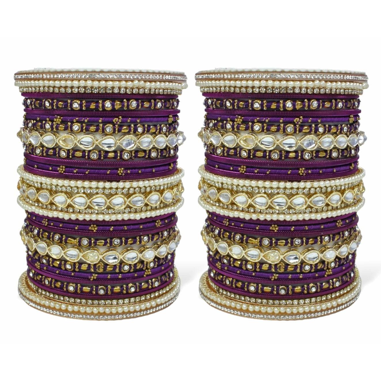 Bridal Bangle Set with Kundan Kangan by T4 Jewels Phalsa T4 Jewels