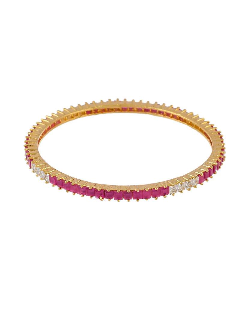 Set of 2 Faux Ruby American Diamond Bangles For Women(AD-0016) T4 Jewels