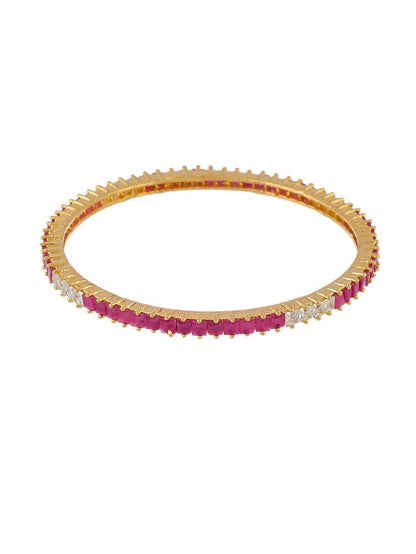 Set of 2 Faux Ruby American Diamond Bangles For Women(AD-0016) T4 Jewels