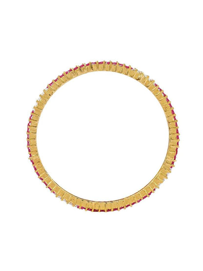 Set of 2 Faux Ruby American Diamond Bangles For Women(AD-0016) T4 Jewels