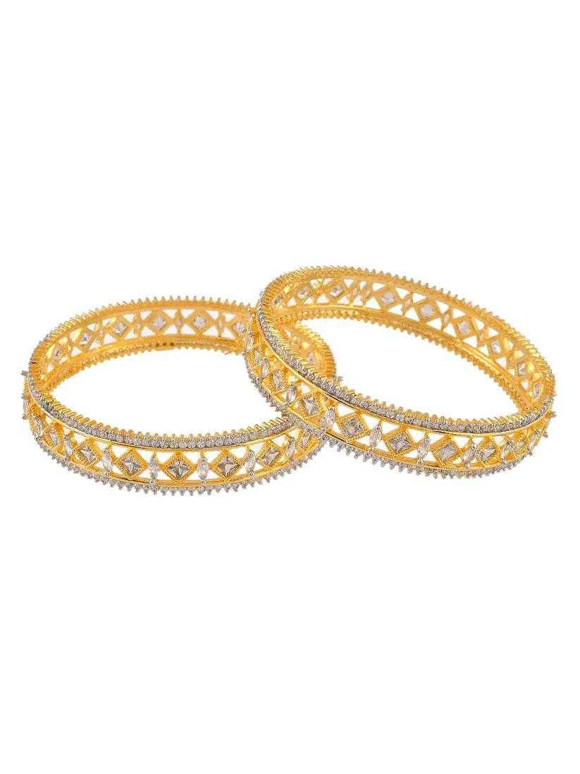 Set of 2 AD Gold Plated Kada Bangles for Women (AD-0017)
