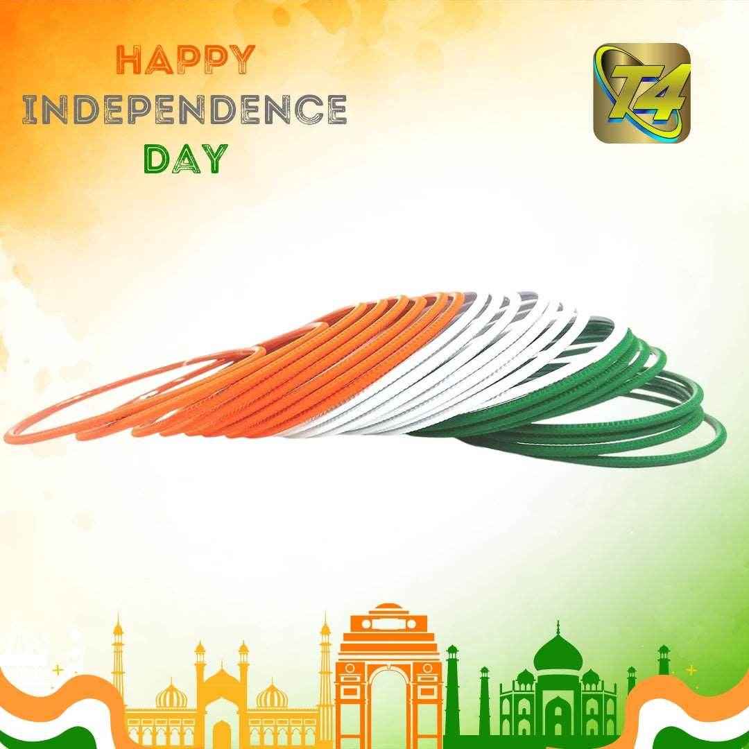 T4 Jewels Matte Design Tricolour Bangles For Republic Day/Independence Day