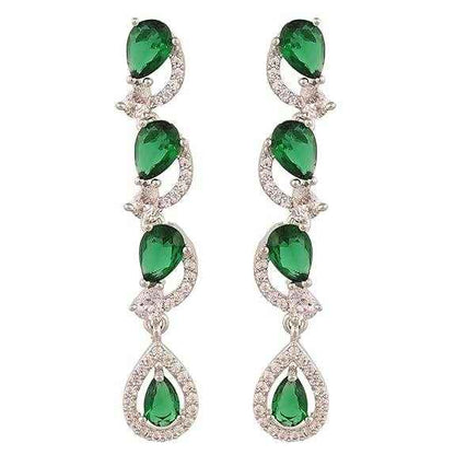 T4 Jewels Green Color American Diamond Necklace