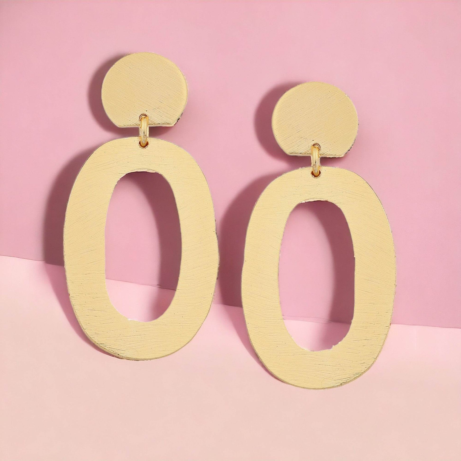 Beautiful Loop Matte Gold Finish Earrings T4 Jewels