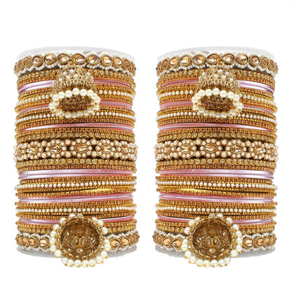 Set of 2 Rich Texture bangle set with Jhumki Borders by T4 Jewels T4 Jewels