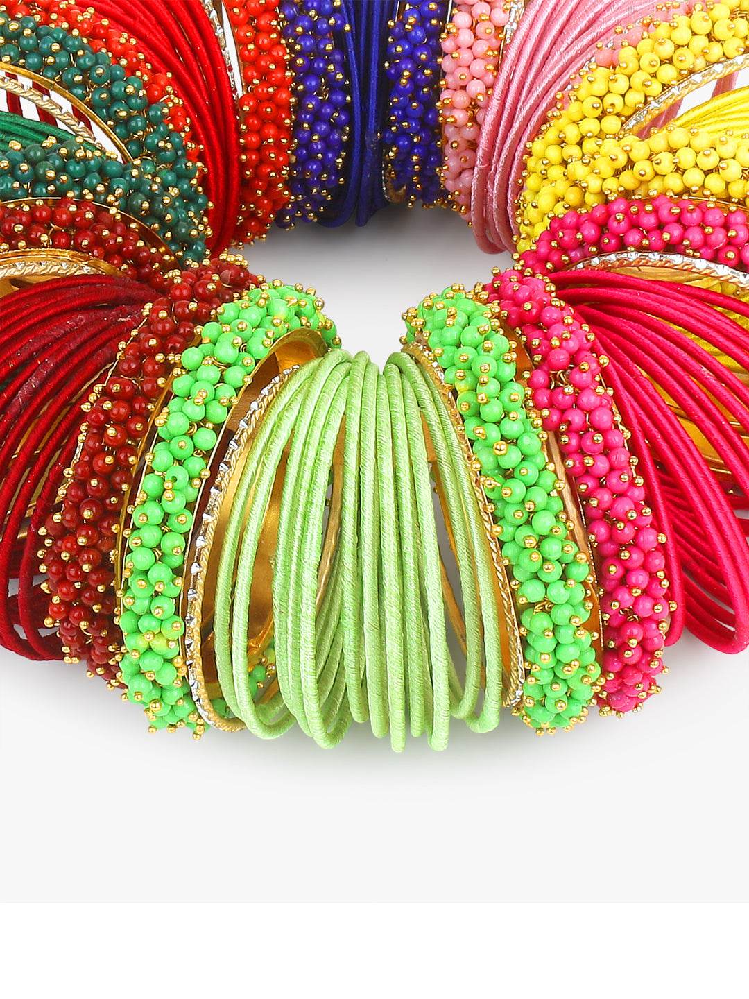 Bangle Bunch with Gajra Kada and Velvet Bangles (8 Colours) BANGLES BY T4 Jewels