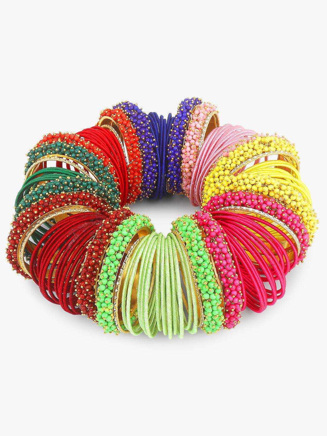 Bangle Bunch with Gajra Kada and Velvet Bangles (8 Colours) BANGLES BY T4 Jewels