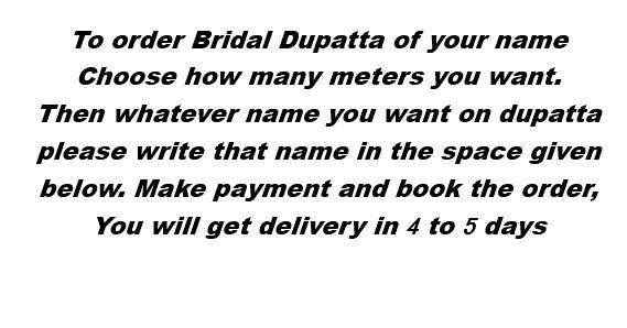 Bride & Groom Name Bridal Entry Dupatta For Wedding