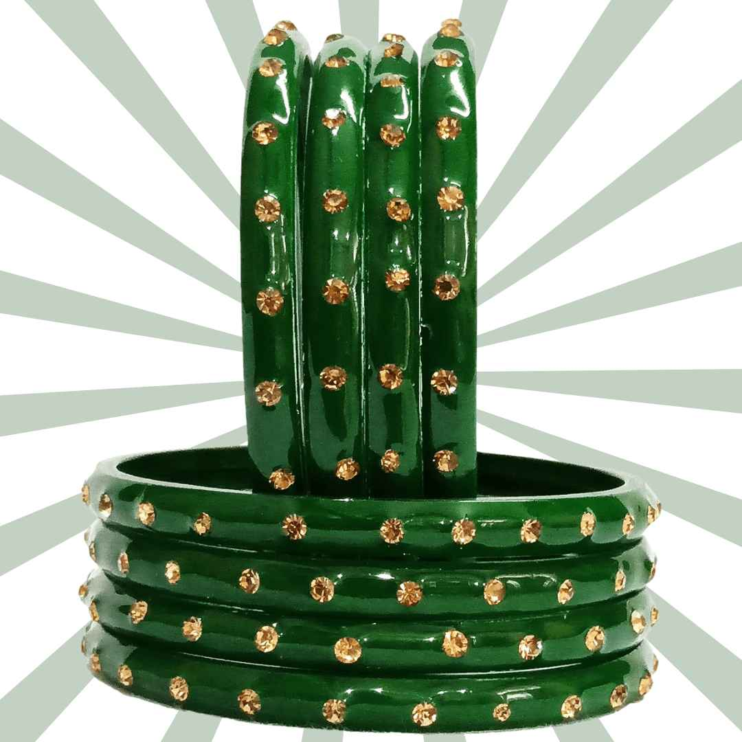 T4 Jewels (Large Size) Many Colors Glass Kada Bangles (Pack Of 8)-SHGN