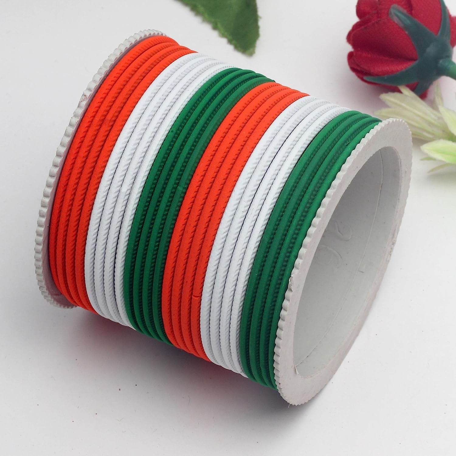 T4 Jewels Matte Tricolor Bangle Set (Pack Of 24) T4 Jewels