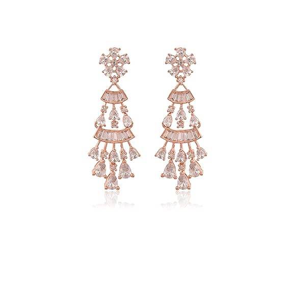 T4 Jewels Rose Gold American Diamond Necklace T4 Jewels