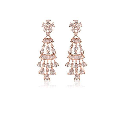 T4 Jewels Rose Gold American Diamond Necklace T4 Jewels