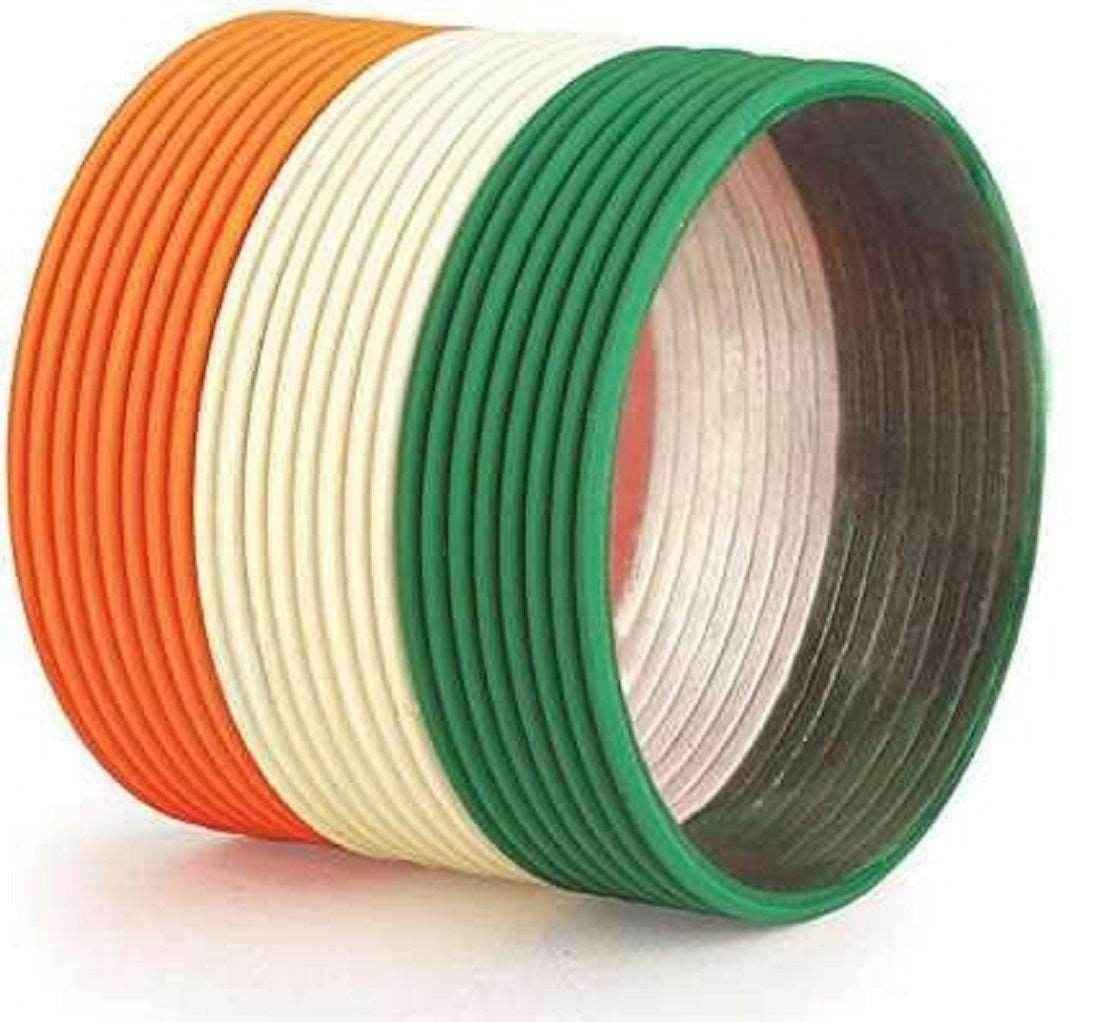 T4 Jewels Matte Design Tricolour Bangles For Republic Day/Independence Day