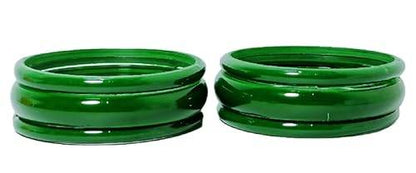 T4 Jewels (2.10 & 2.12 Size Plane Beauty Shine Green/Maroon/Red/Yellow Colours Bangle Set For Women & Girls - (Set Of 6) T4 Jewels