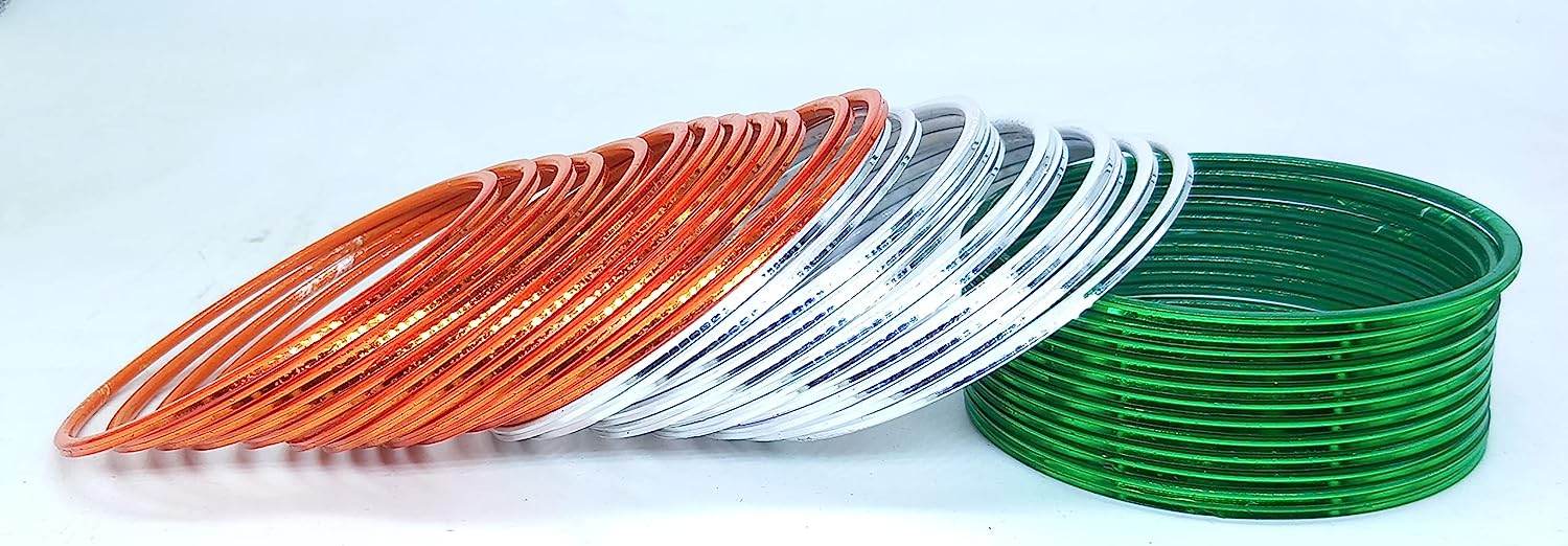 T4 Jewels Glossy Tricolor Bangle Set (Pack Of 36) T4 Jewels