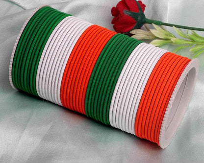 T4 Jewels Matte Design Tricolour Bangles For Republic Day/Independence Day