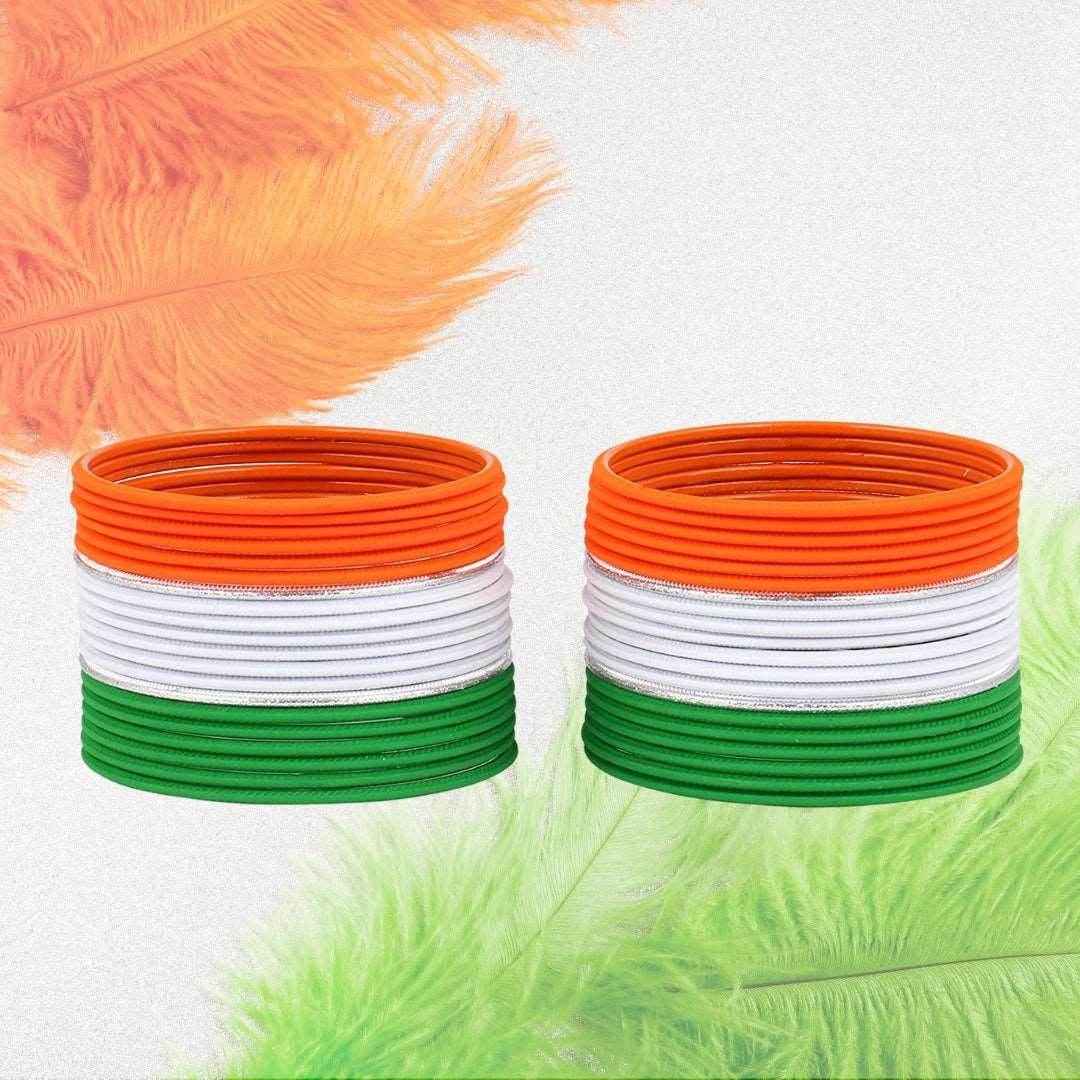 T4 Jewels Tricolor Matte Bangles for Independence Day and Republic Day Celebration
