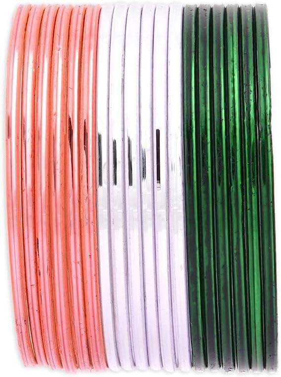 T4 Jewels Glossy Tricolor Bangle Set (Pack Of 18) T4 Jewels