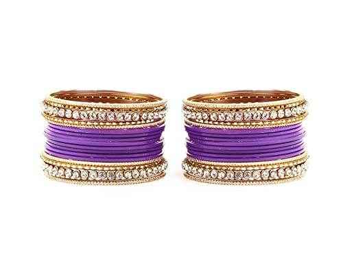 T4 Jewels 18k Gold Plated Textured Fashionable Fashion Jewellery Metal Bangles Set - 84NO
