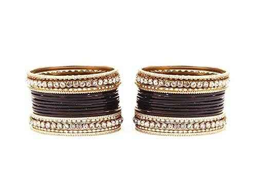 T4 Jewels 18k Gold Plated Textured Fashionable Fashion Jewellery Metal Bangles Set - 84NO