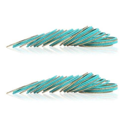 T4 Jewels Beautiful & Elegant Beads Studded Colourful Metal Bangles Set Fashion Jewellery - 110NO. T4 Jewels