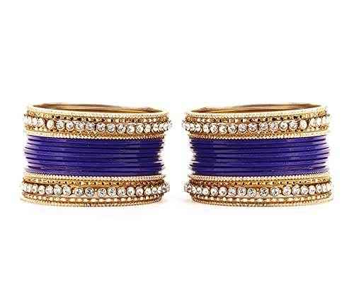 T4 Jewels 18k Gold Plated Textured Fashionable Fashion Jewellery Metal Bangles Set - 84NO